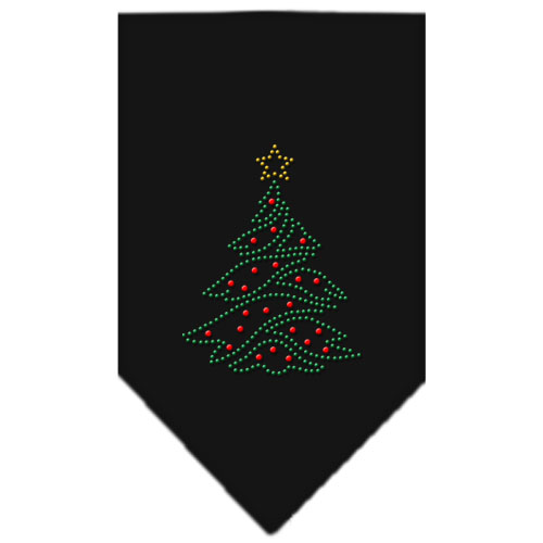 Christmas Tree Rhinestone Bandana Black Large